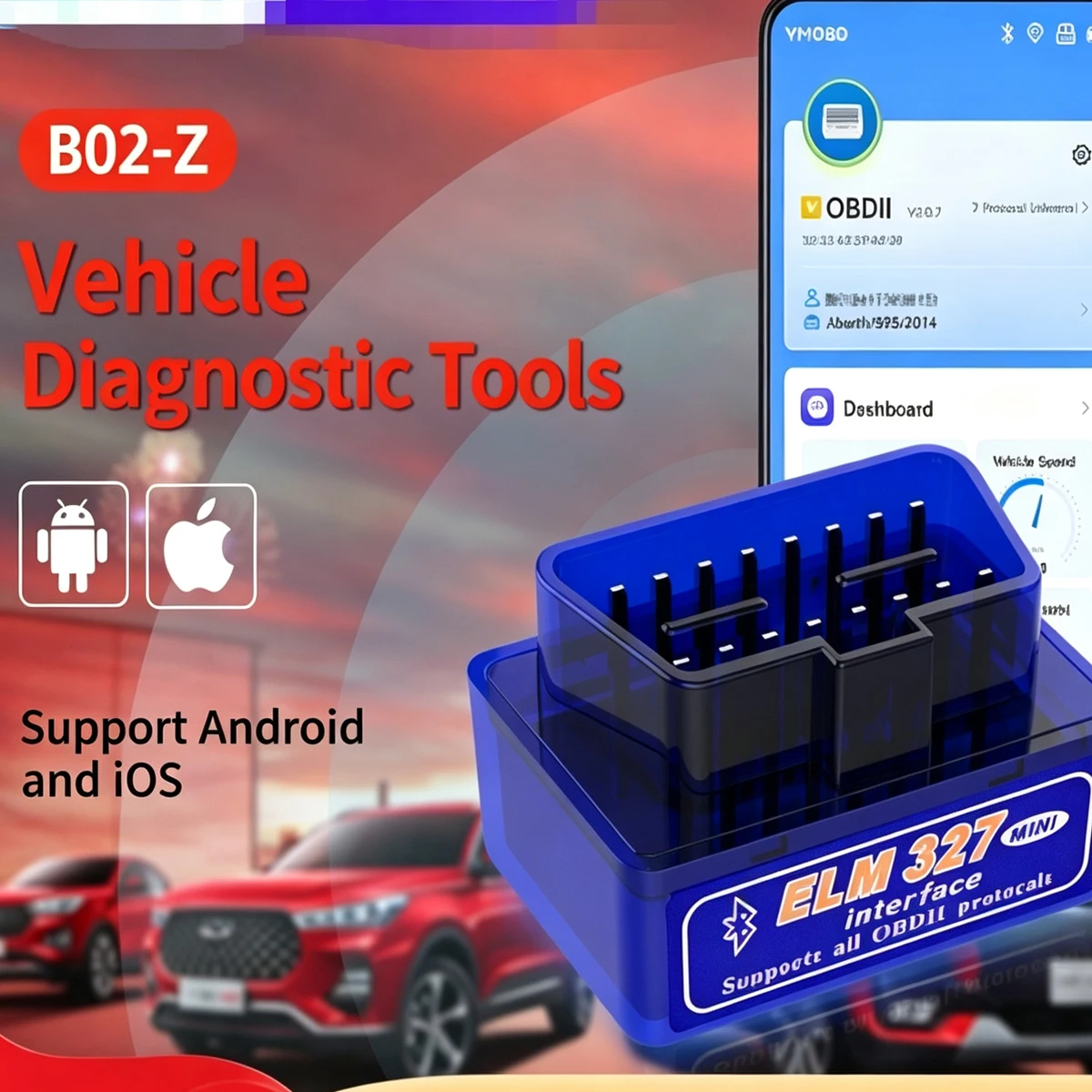 Mini V2.1 Wireless Elm327 Car Diagnostic Tool Korean OBD2 Scanner Japanese Language Support Vehicle Automotive Machine Obd Gauge