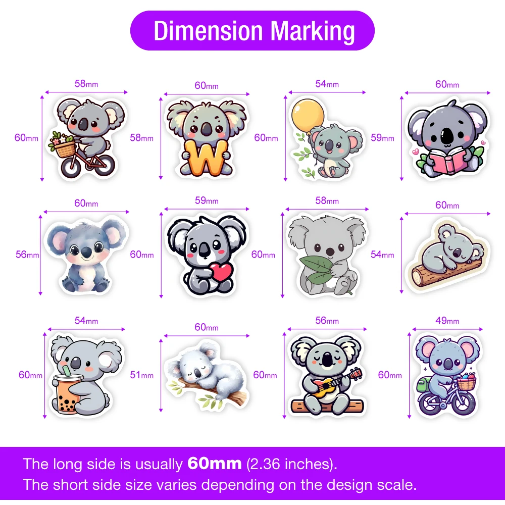 Cartoon Koala Animal Stickers  - Kids Toys Laptop 评论和价格