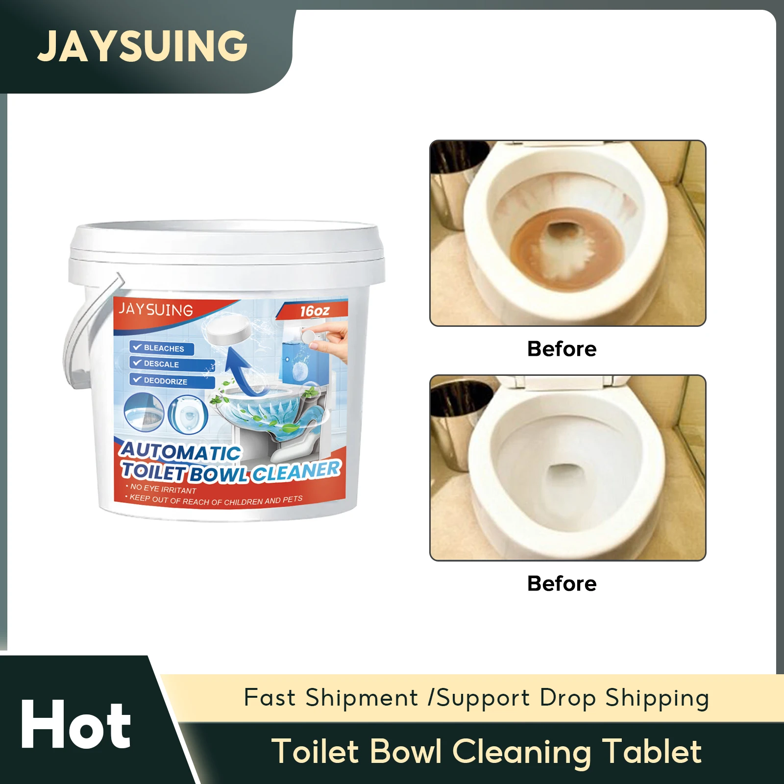 

Toilet Bowl Cleaning Tablet Urine Stain Remover Deodorizer Washer Deodorant Cleaning Agent Toilet Descaling Effervescent Pills