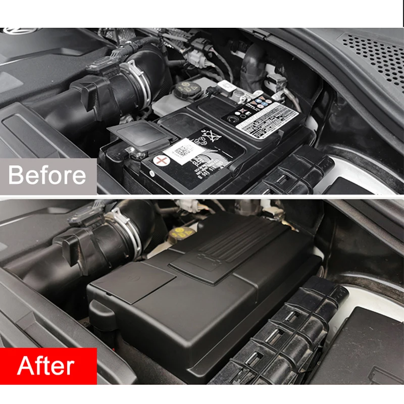Car Engine Battery Dustproof Cover Waterproof Protective Shell For Volkswagen VW Tiguan MK2 2016 2017 2018 2019 2020 2021 2022 - view 2