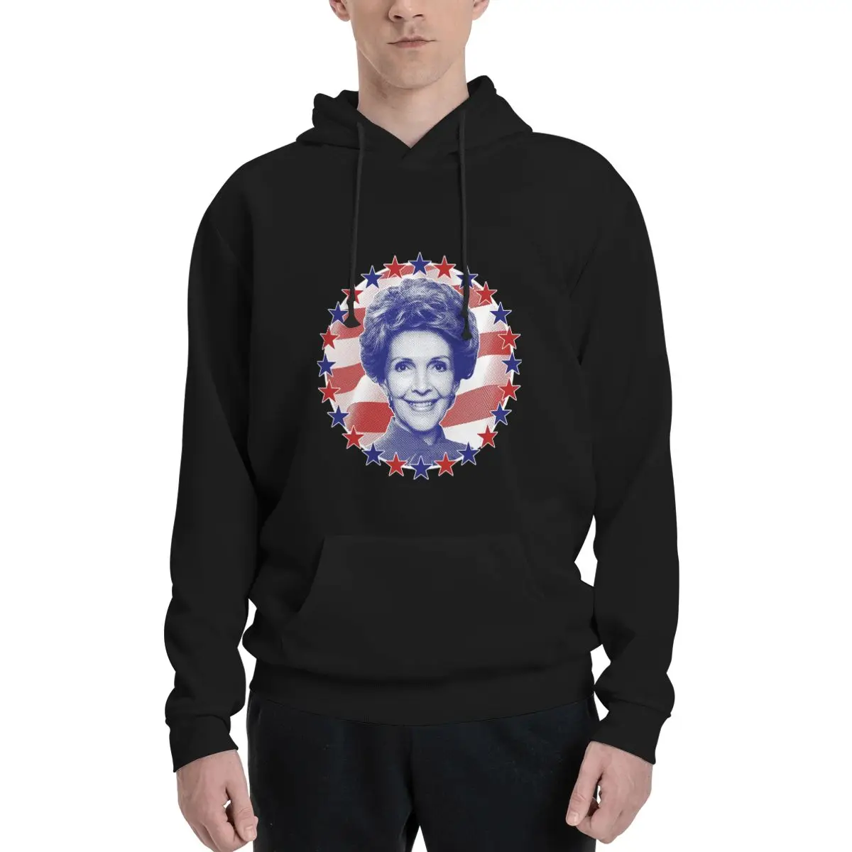 

First Lady Nancy Reagan Stars And Stripes Polyester Hoodie Men's Sweatershirt Warm Dif Colors Sizes