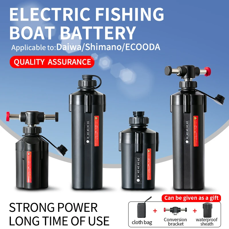 Batterie per mulinello elettrico da pesca 10000mAh con filo di serraggio e staffa per Daiwa, Shimano, 600MJ,MD3000,ECOODA,EZH3000 e così via