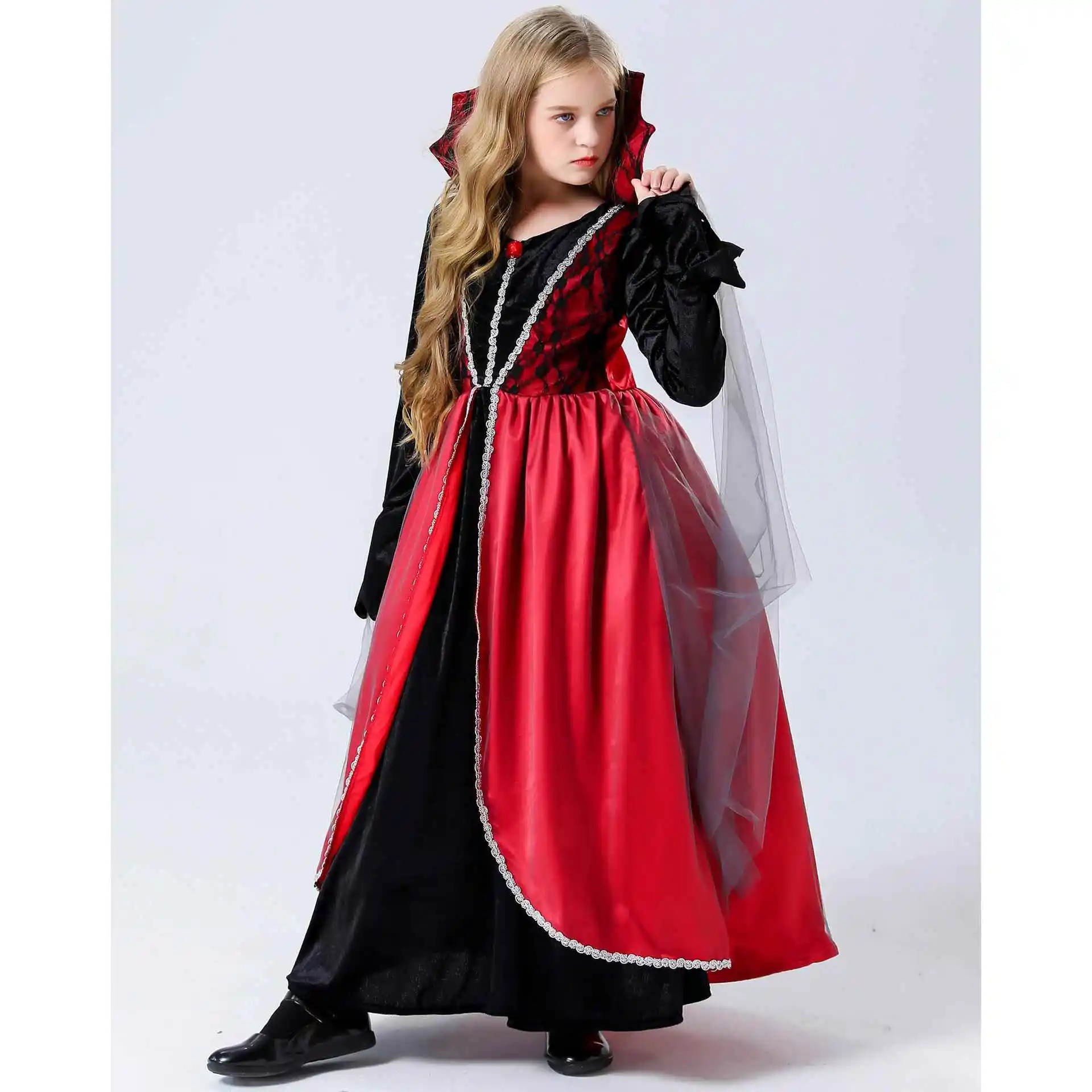 SXL Children's Court Devil Costume loween Outfit Kids' Traditional Stage Clothing Ele Devili Attire for Little Ones