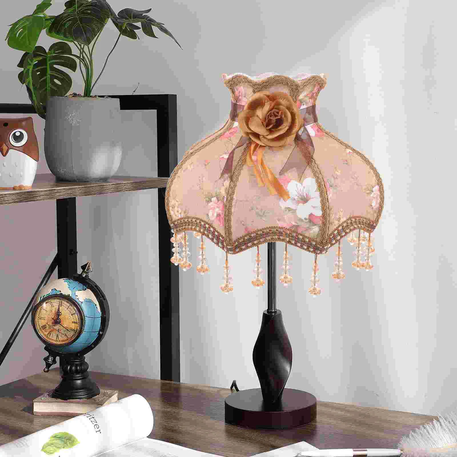 Camellia Princess Lampshade Vintage Unique Fringe Shades Hotel Cloth Scallop for Delicate