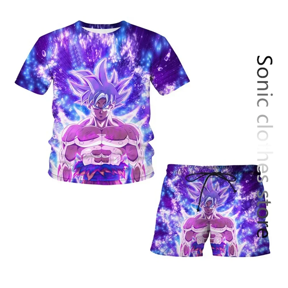 แฟชั่น Dragon Ball Z TShirt ชุดเด็ก Vegeta เสื้อผ้าเด็กหญิงบุรุษสตรีเสื้อยืดชุดเสื้อผ้า 3D Goku แขนสั้น