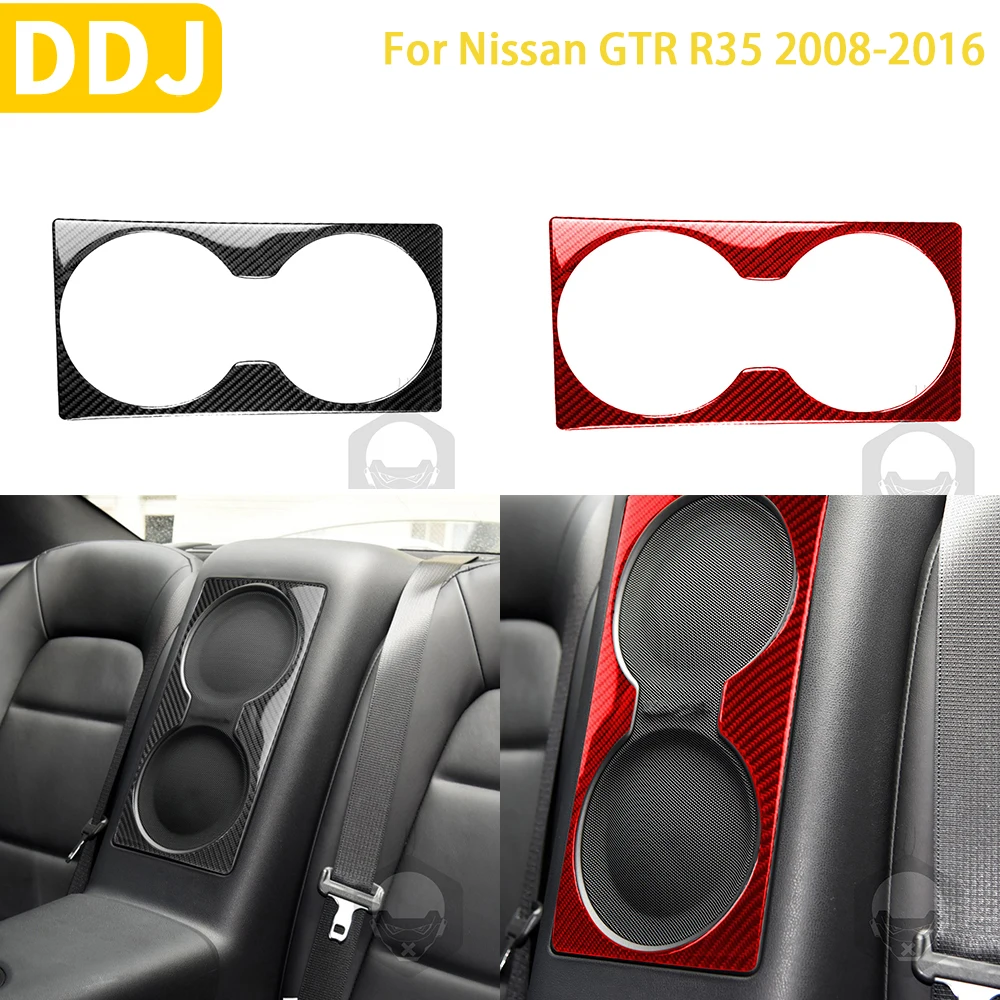 

For Nissan GTR R35 2008-2016 Accessories Carbon Fiber Car Interior Rear Center Horn Panel Trim Sticker Decoration