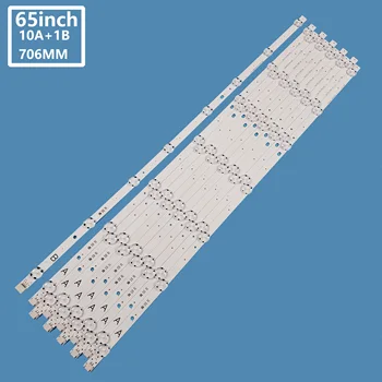 แถบไฟ LED แบ็คไลท์สำหรับทีวี65U6763D 65UD8900 65U5863DB แถบ LED สำหรับ650LED vestel a/b-Type JL.D65071330-078AS-M_V02 11ชิ้น/เซ็ต