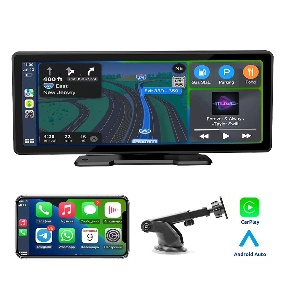 

9.3inch IPS HD CarPlay Monitor Wireless Android Auto Radio Universally Multimedia Video Player Touch Screen Bluetooth DVR