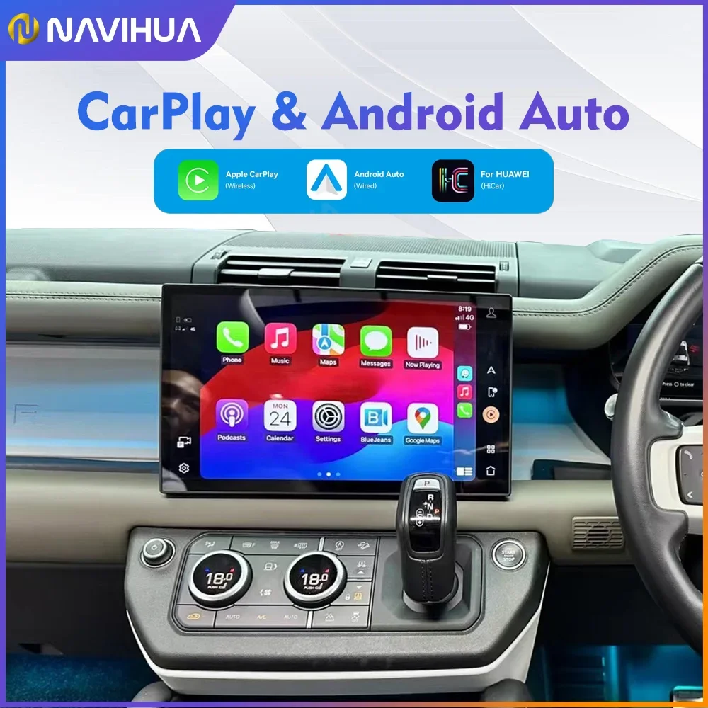 NaviHua 13.3 Inch Touch Screen Lossless Upgrade For Land Rover Defender Automotive Wireless Carplay Headunit Monitor Old to New