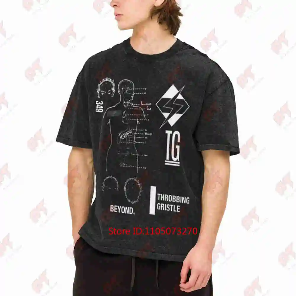 Throbbing Gristle Psychic TV Coil Current 93 Cabaret Voltaire Vintage Washed Tee Pure Cotton T-Shirt