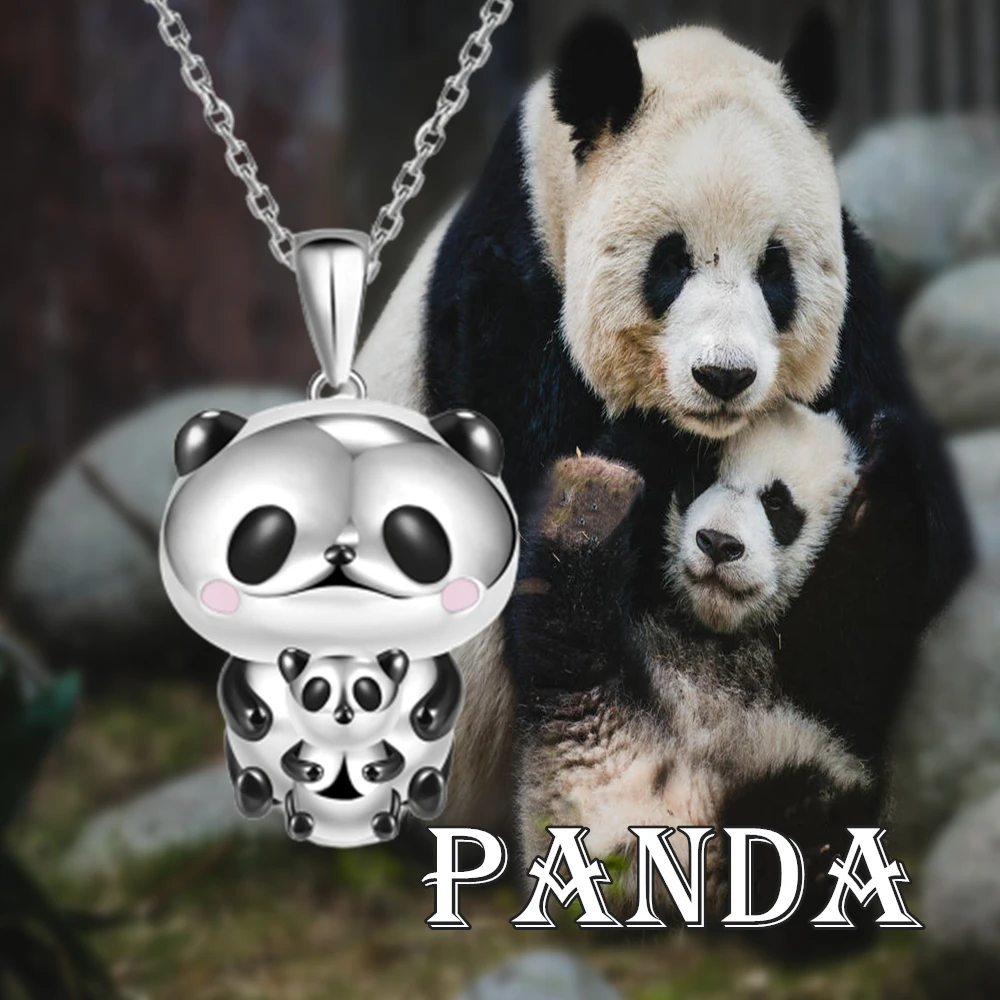 Creative Mother and Child Panda Hug Pendant Necklace for Women Cute Girl Cartoon Family Love Jewelry Accessories Mother’s Gifts
