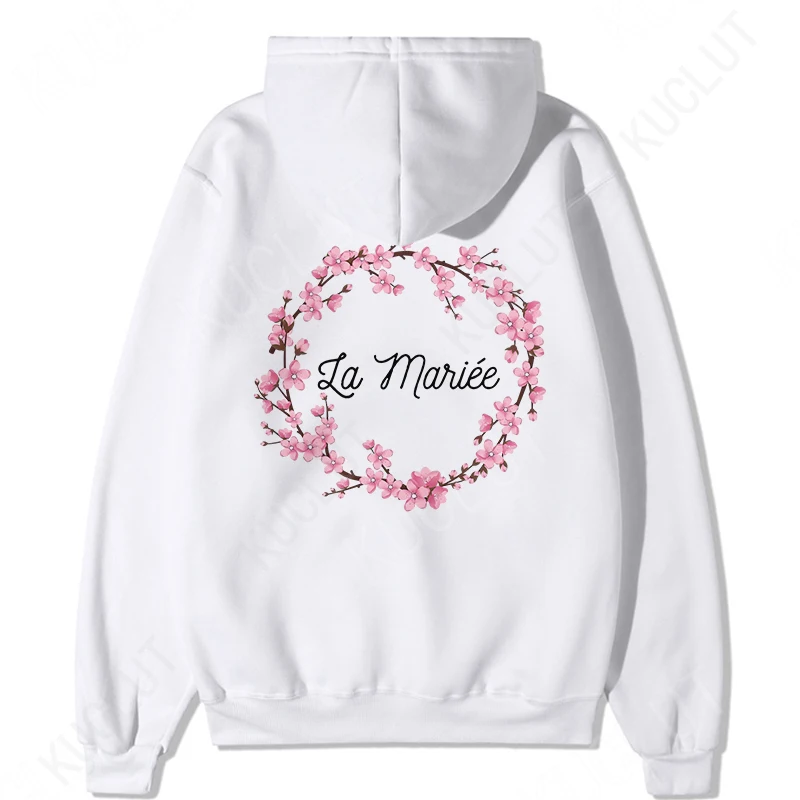 Team Bride Pullover Hoodies Bachelorette Hen Bridal Wedding Party Evjf Hoody French Women's Single Farewell Hooded Sweatshirts