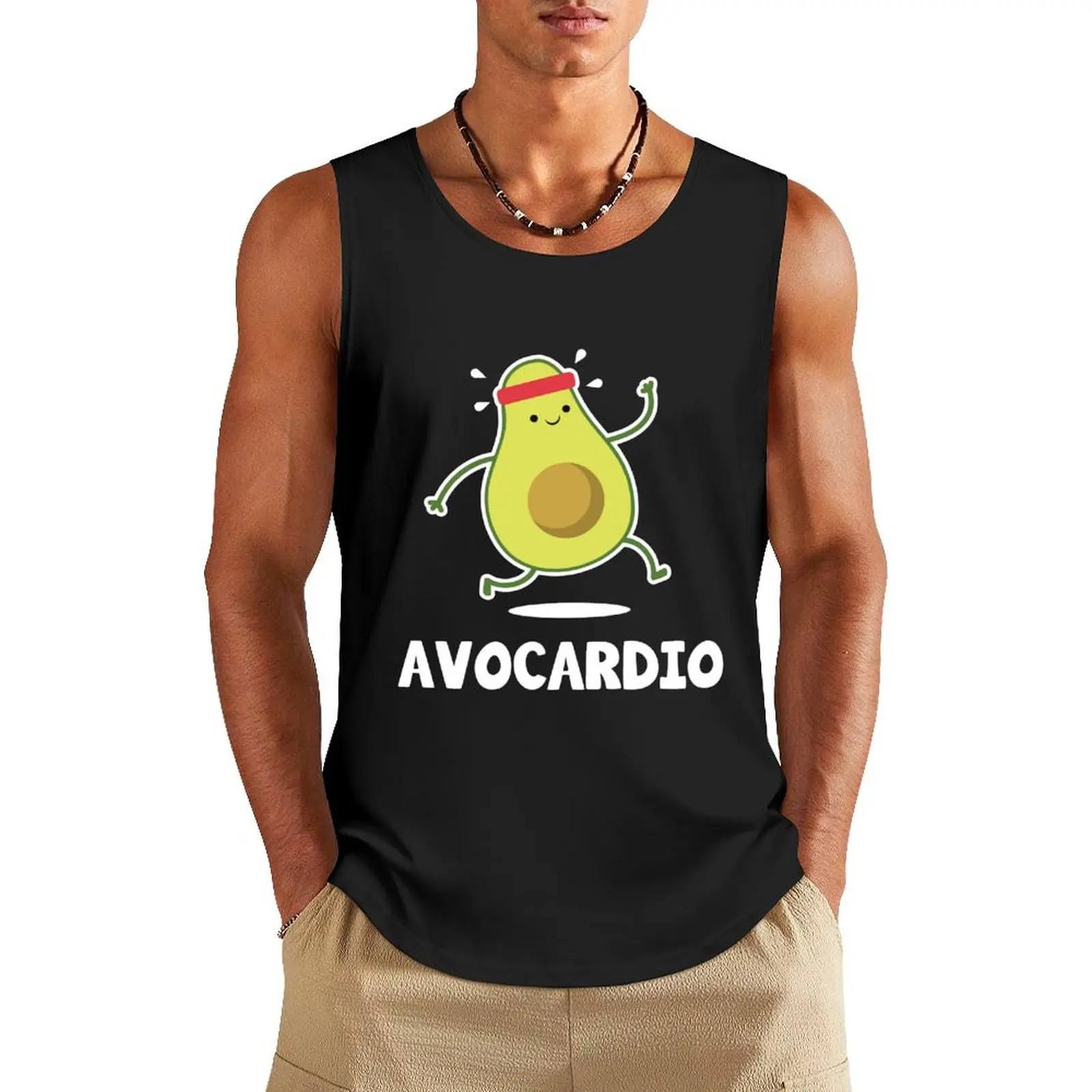 Avo Cardio Funny Workout Tropical Fruit Avocado Shirt Tank Top T-shirt man basketball Men's fitness t-shirt