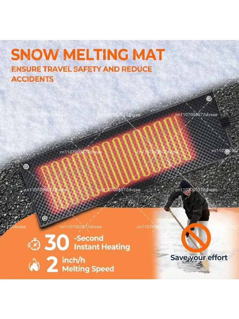 Heated Walkway Mat 10x30 Inch, Non-Slip Rubber Ice Melting Pad with Power Cord for Outdoor Stairs Driveway Snow Removal