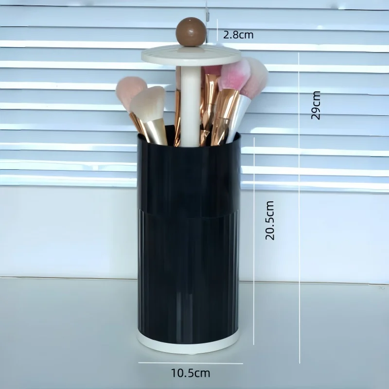Druk op Make-up Borstel Opslagcontainer Stofdichte Kaptafel Cosmetische Opbergdoos Wenkbrauwpotlood Borstelhouder Auto-lifting