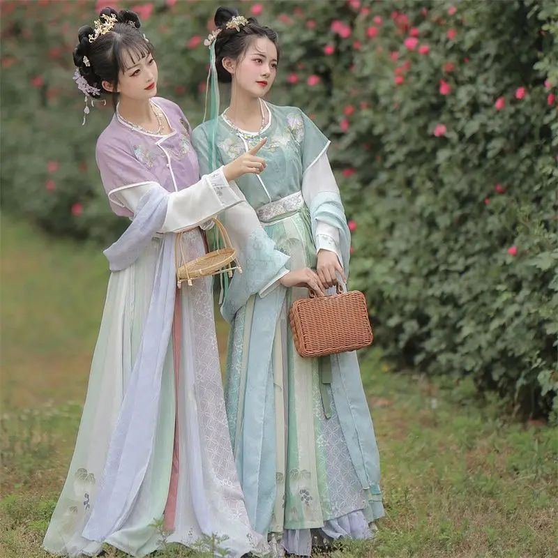 Elegant Chinese Hanfu Dress Women Ancient Traditional Hanfu  Fairy Cosplay Costume Purple Blue Green Hanfu Performance Dress