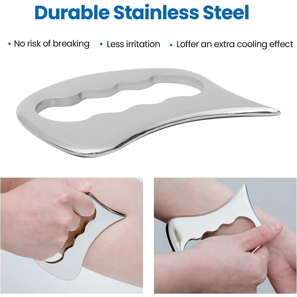 Stainless Steel Gua Sha Scraping Massage Tool Set Muscle Scraper Tool for Back,Leg, Arm, Neck, Shoulder and Whole Body Acupoints