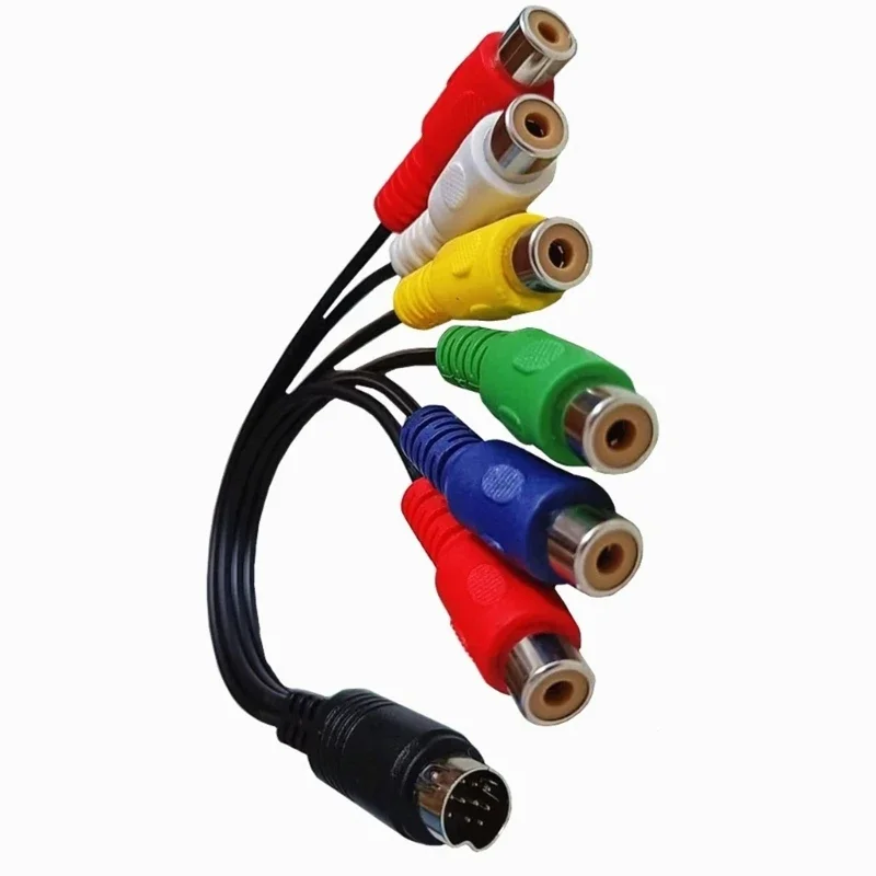 10 Pin S-Video do żeńskiego RGB 6 RCA 10 Pin Din S-wideo męskie kabel komponentowy 30cm dla kabel komponentowy HDTV RGB