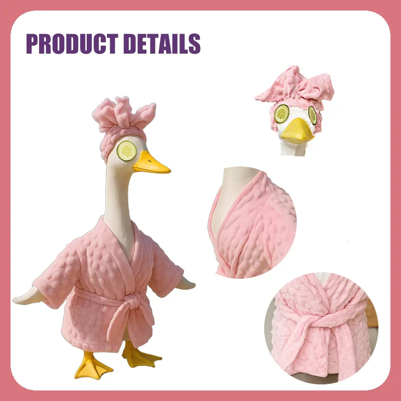 Funny Spa Bathrobe Porch Goose Costume Bubble Plush Fall Winter Vacation Decor Halloween Quirky Yard Ornament