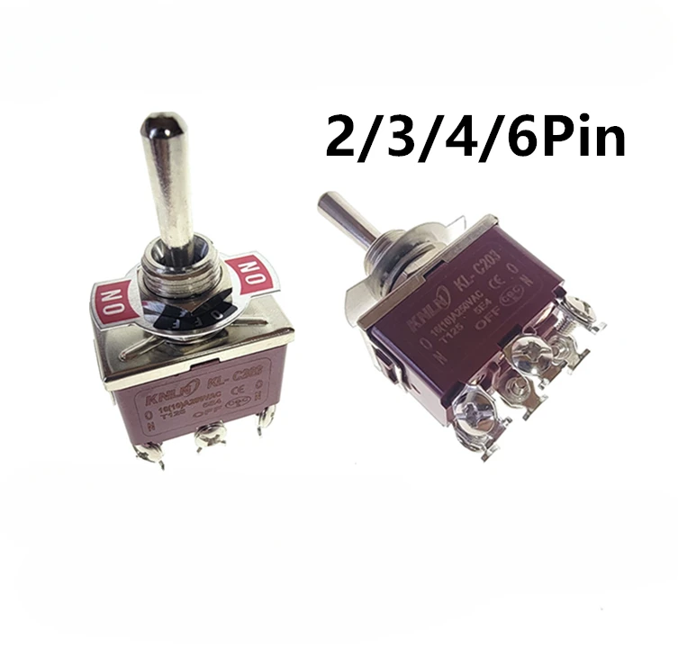 

E-TEN1021 1121 1122 1221 1321 1322 Silver contact Momentary Rocker Toggle Switch 15A 250V (ON)/Off/(ON) 2/3/4/6Pin 2/3Position