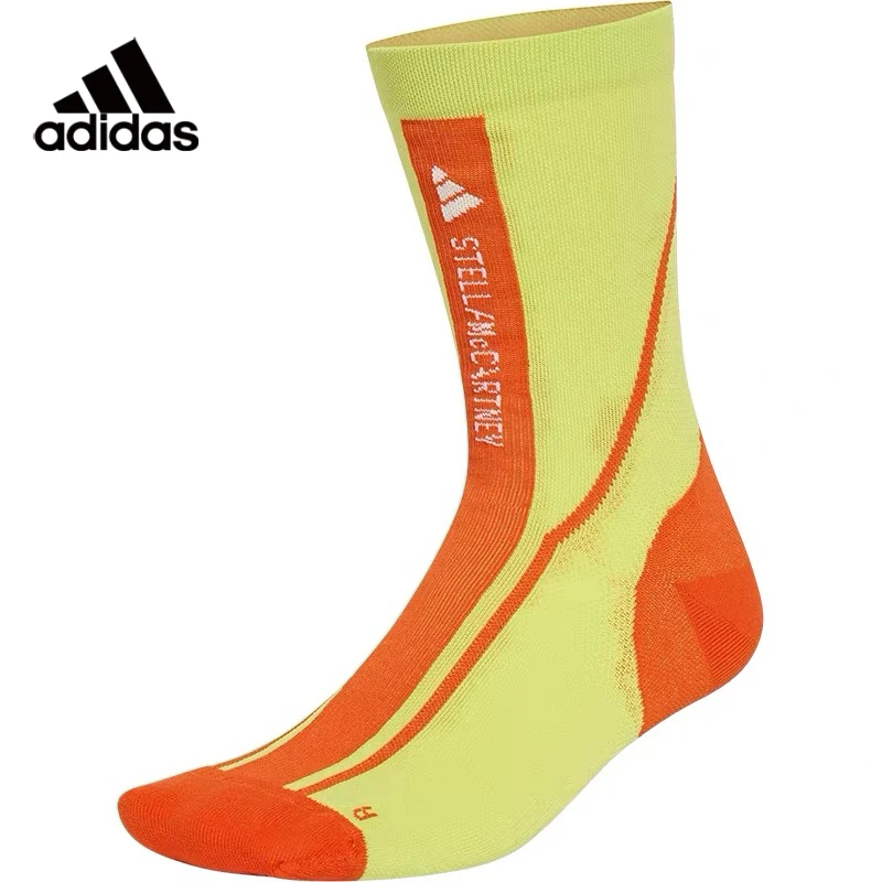 Adidas Unisex 1 Pair Color Block Crew Socks Breathable Mid Calf Socks Shock Absorbing Sports Socks For Running Training JZ5518
