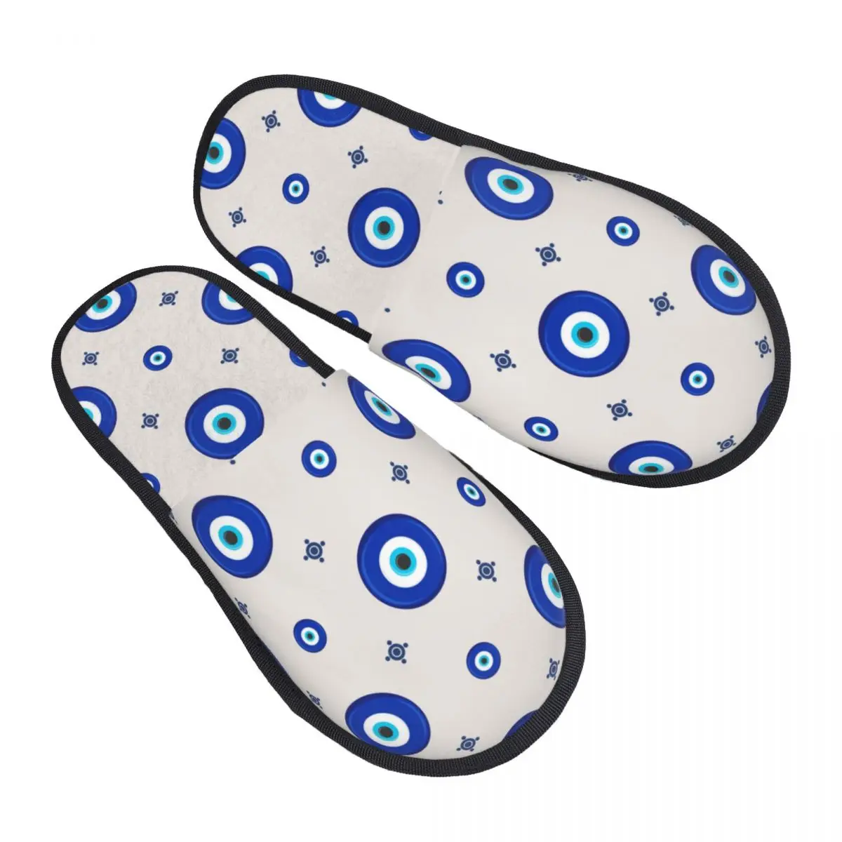 Turkey Evil Eye Symbol Pattern Nazar Amulet Guest Slippers for Bedroom Women Custom Print House Slipper