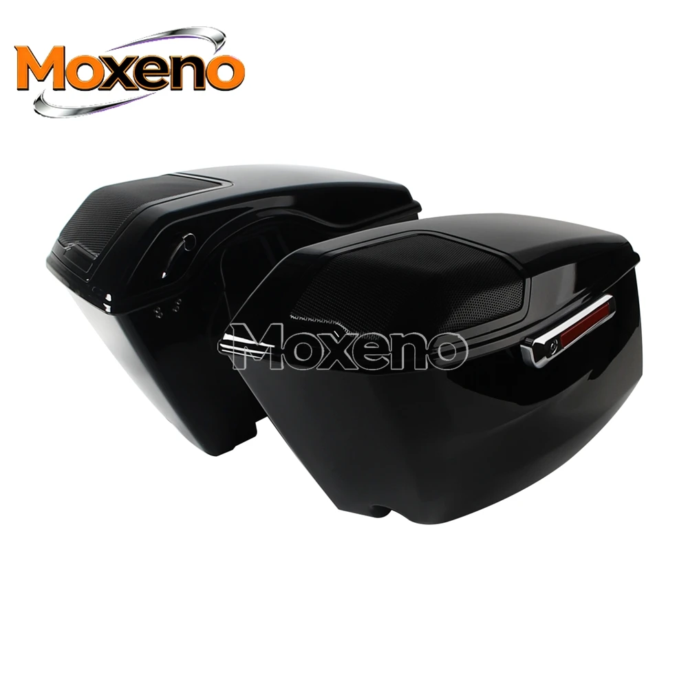 Motorcycle Black Saddle Bags Side Luggage Hard Bags For Harley Touring Street Glide Ultra FLHXU FLHX Road Glide FLTRX FLTRXSE
