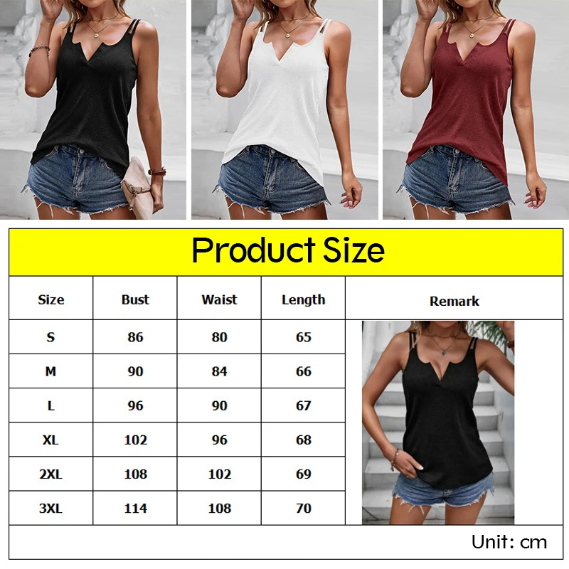 2025 Summer New Elegant Soild Color Fashion Vest for Women Casual Sleeveless V Neck Camis Vacation Women Tank Tops