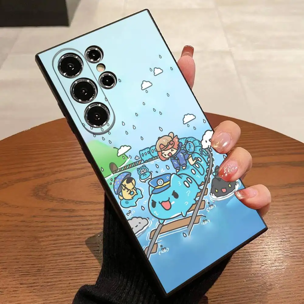 B-BugCat C-Capoo Cat حافظة هاتف لطيفة لهاتف سامسونج S22، S24، S20، S25، S23، S30، S21، Ultra، Plus، 5G، Fe، Lite غطاء أسود #6