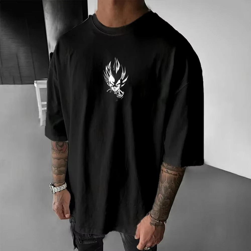 ドラゴンボール原宿多用途 Tシャツ 2026 メンズ秋/冬新ベジータアニメプリントカジュアルファッションルーズ親子トップ
