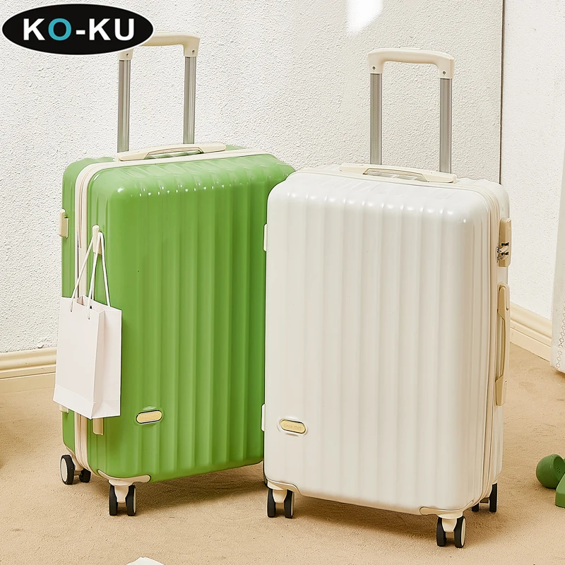 KO-KU Combination Suitcase Fresh 20\'\' Boarding Box 22/24/26 Inch Mute Universal Wheel Trolley Case Student Suitcase Set