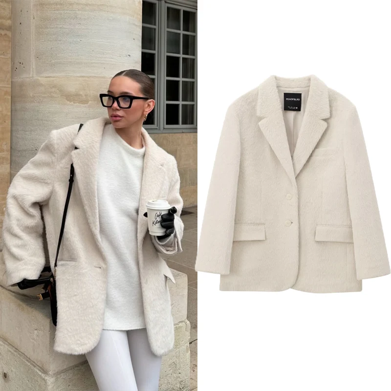 

Outerwears Women's Jacket Blazer Woman 2025 Winter New In Coats Elegant Women's Coat Female Blazers Top Women Chic Tweed Suit