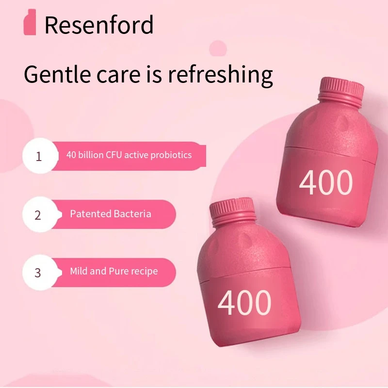 Resenford Cranberry Probiotic Pink Bottle Female Private Parts Conditioning Probiotic Powder Probiotics for Women