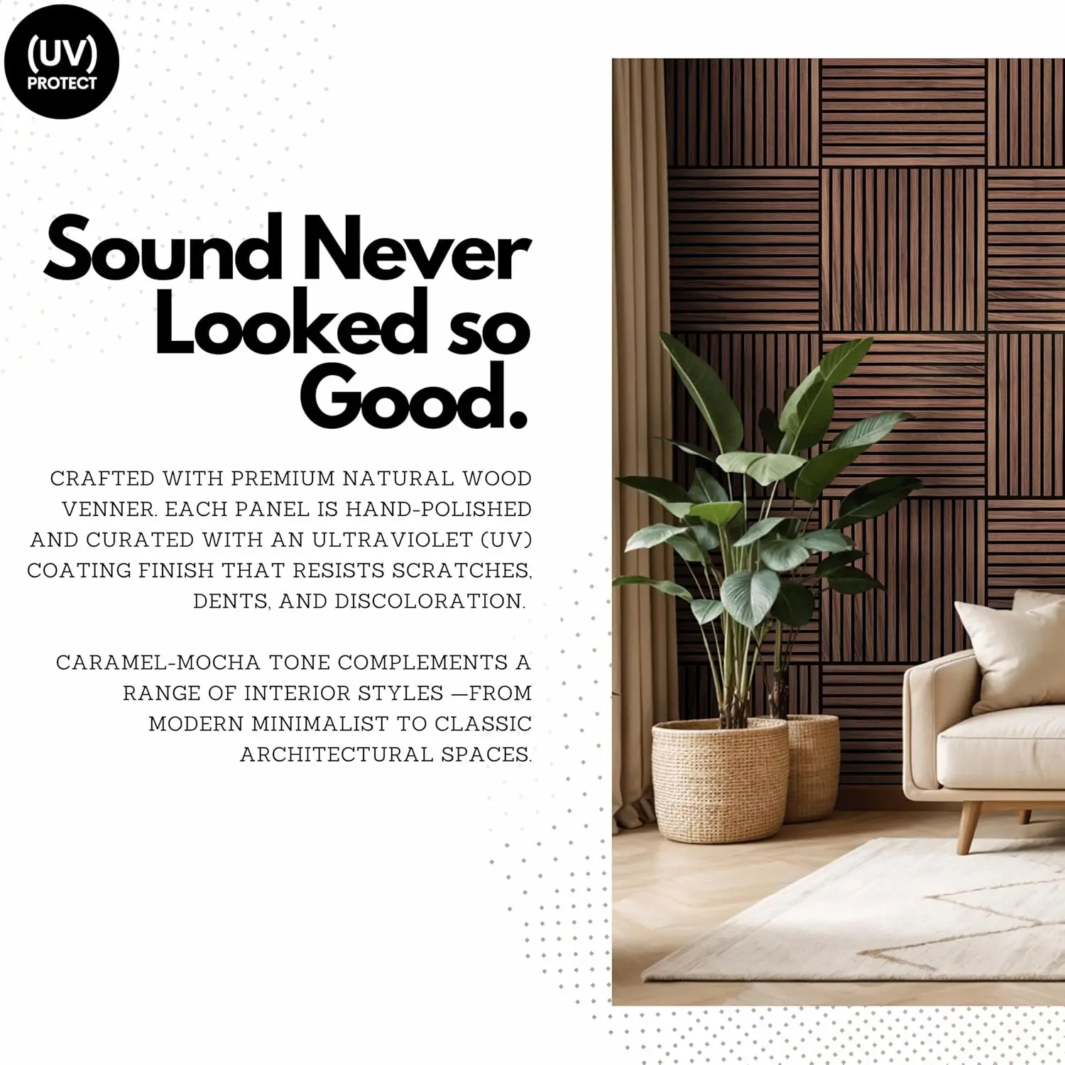 ألواح حائط عازلة للصوت للمعالجات الصوتية في استوديو التسجيل - 4 عبوات مطلية بالأشعة فوق البنفسجية مقاس 24 بوصة × 24 بوصة × 1 بوصة ومقاومة للحريق #5