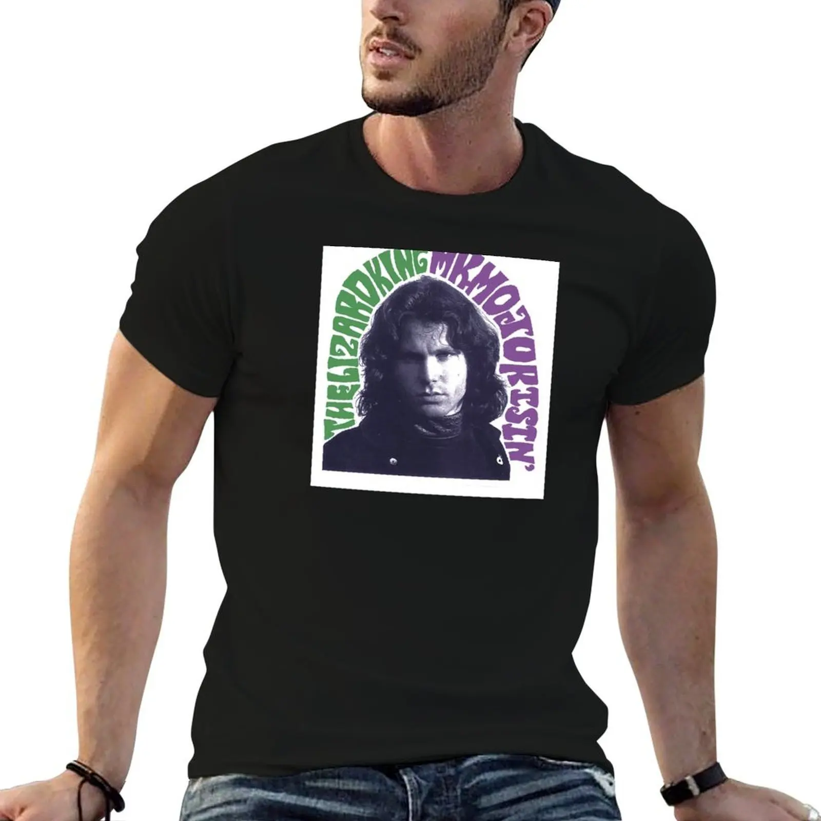 تي شيرت جيم موريسون مخدر تي شيرت رجالي قطن جرافيك تي شيرت تي شيرت #4