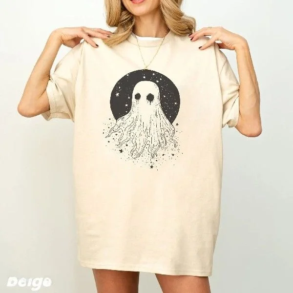 

Retro Goth Creepy loween T-irt Women's Cleanfit Sle A-Line Sve Linen Material Alternative Autumn Faion Ladies' Top