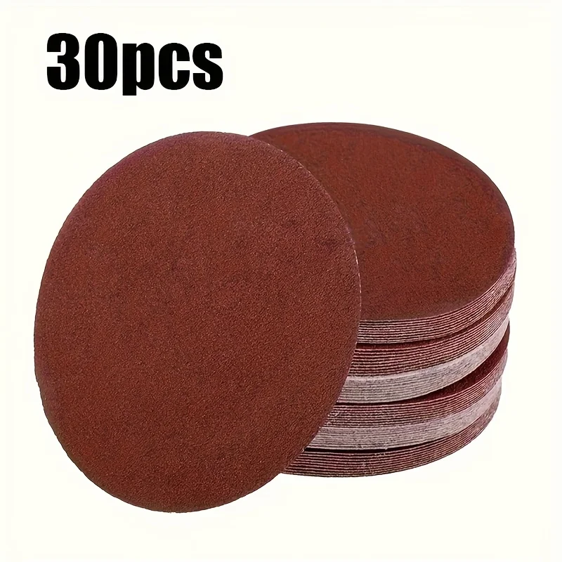 

30 круглых подушечек для наждачной бумаги диаметром 5 дюймов (125 мм), неперфорированные полированные поддоны для песка — шероховатость: 60-1000 меш