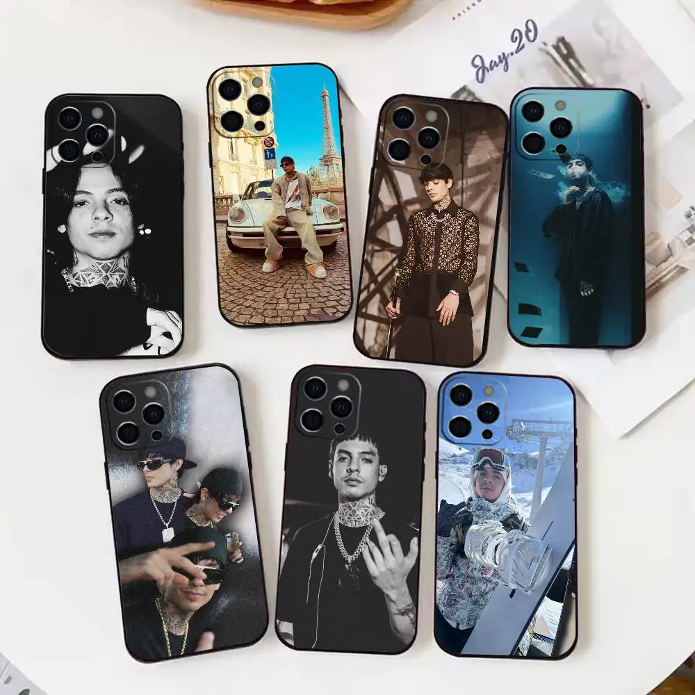 

Natanael Cano Rapper CT Phone Case For iPhone17,16,15,14,13,12 Plus,Max Soft Silicone Black Cover