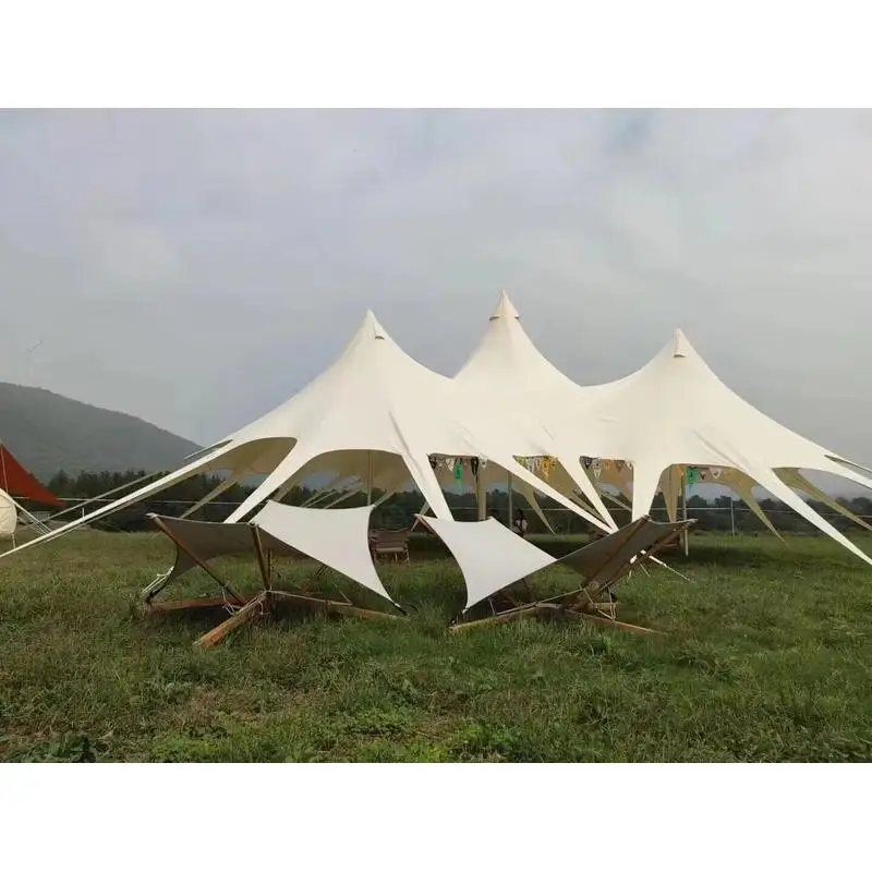 قماش قماش محمول مقاوم للماء للتخييم في الهواء الطلق، غطاء مطر متعدد الوظائف ومأوى، كبير 289 ㎡   حقيبة الظهر بحجم الأسرة