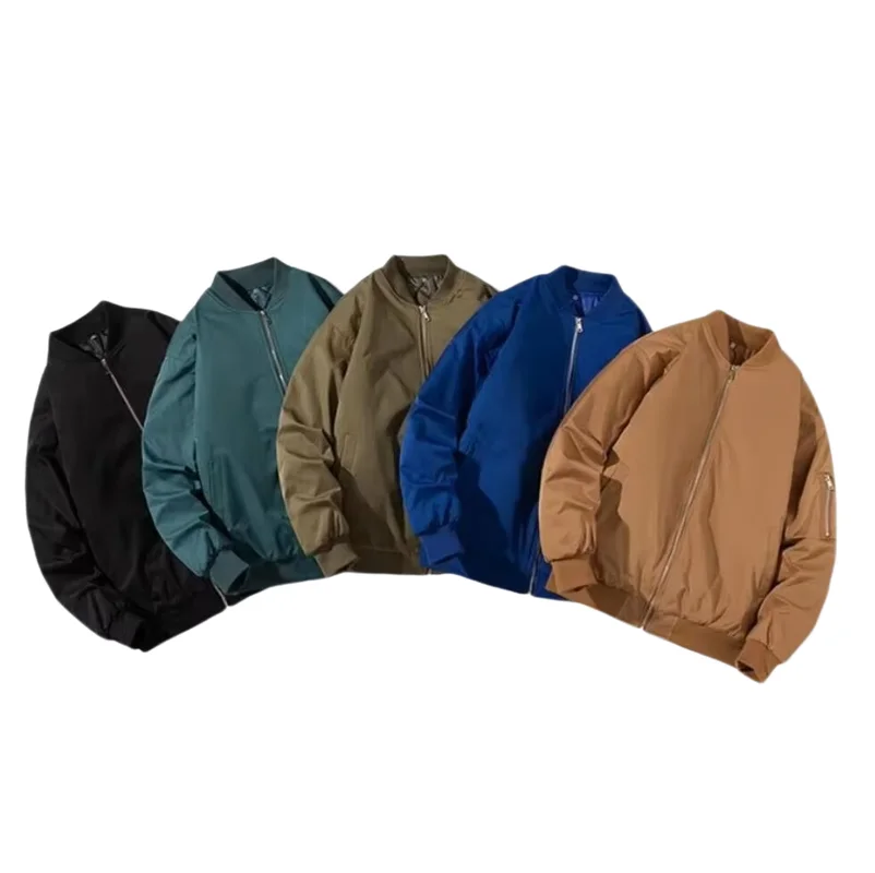 Autumn Winter Jacket Men Women Solid Bomber Jacket Vintage Fashion Casual Windbreaker Coat Hooded Couple Parkas Blue Khaki Jacke