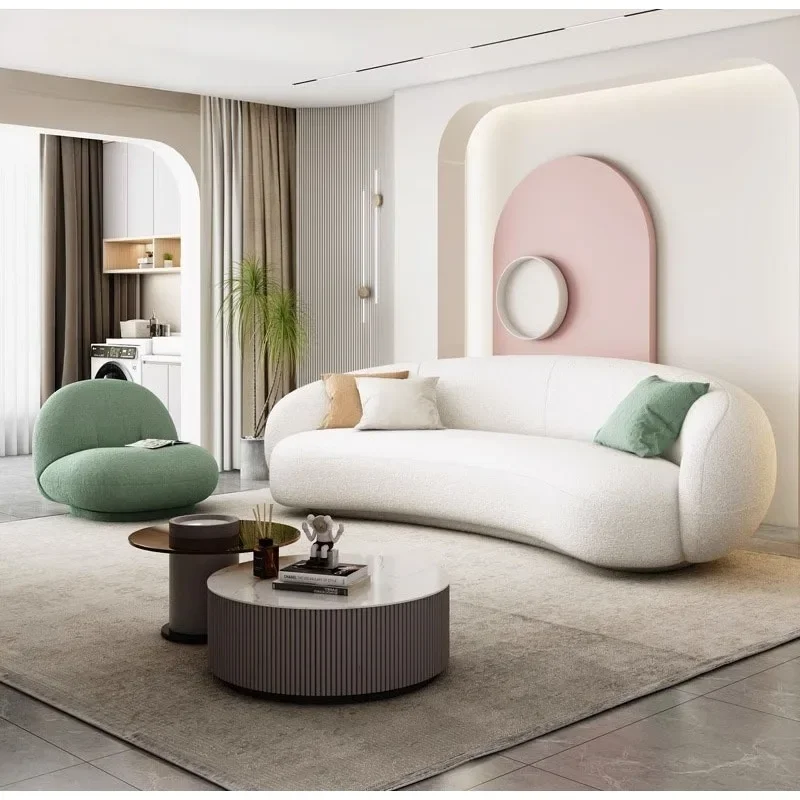 Wabi Silent Wind Special-shaped Moon Fabric Sofa Italian Designer Living Room Sitting Area