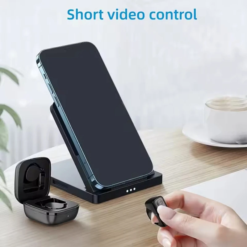 Super Sale Mobile Phone Remote Control Finger Bluetooth Camera Controller Automatic Page Turner Camera Controller Black