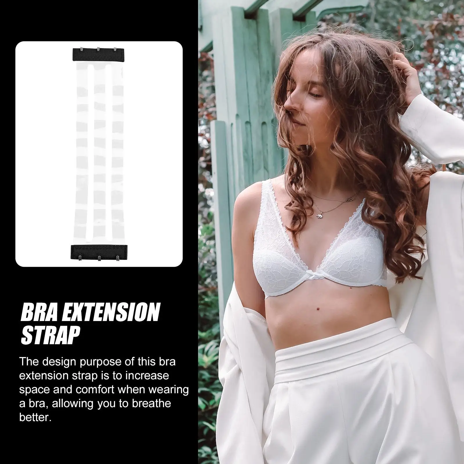 1 Pcs Black Transparent Stretch Bra Extender 3 Hook Elastic Polyester Invisible Bras Women Underwear Accessories Strong Hooks