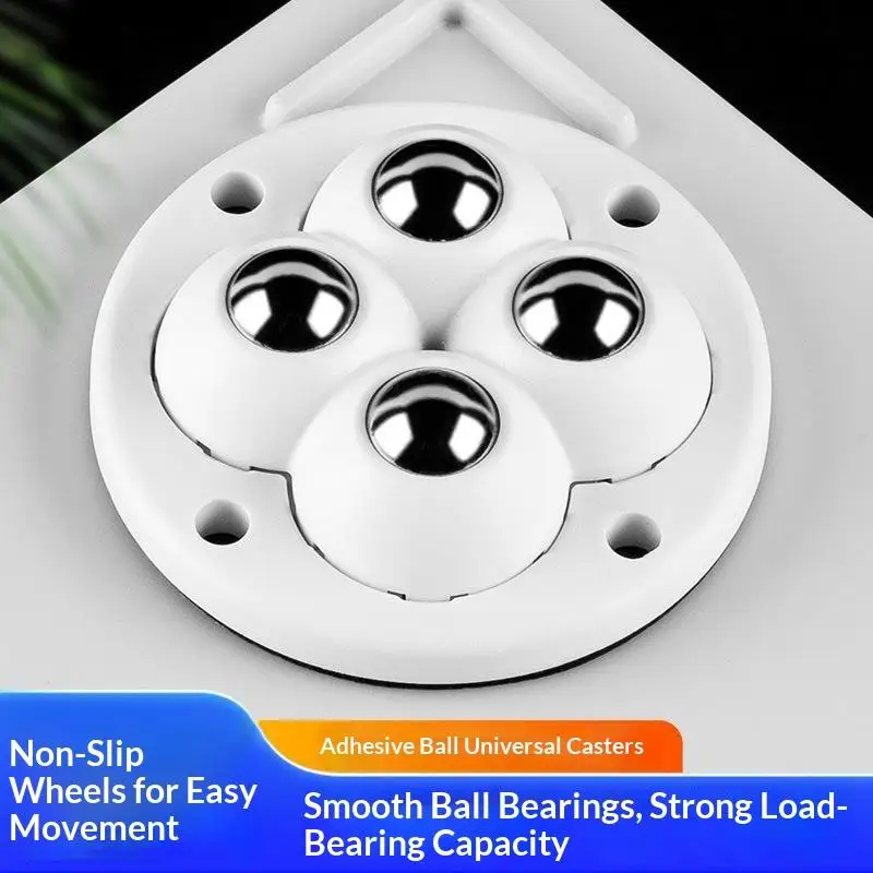 4Pcs No Punch Self Adhesive Mini Swivel Caster 360° Universal Wheel for Small Furniture Storage Bin Organizer