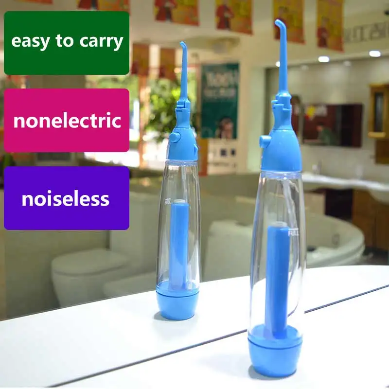 ใหม่แบบพกพา Oral Irrigator ทําความสะอาดปากล้างฟันน้ําชลประทานคู่มือน้ําทันตกรรม Flosser ไม่มีไฟฟ้า Abs