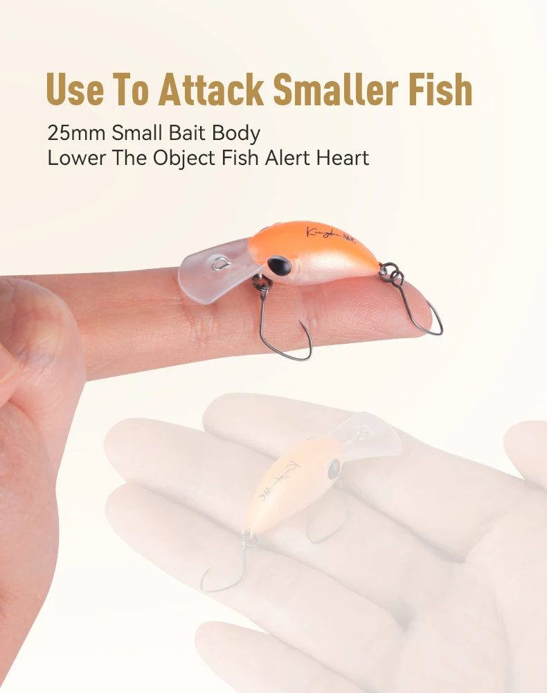 Kingdom Small Crank Minnow 1,5 g 25 mm 3,2 g 32 mm schwimmender Mini-Kunstköder mit Einzelhaken, harter Wobbler zum Angeln auf Barschforellen – Detail 15