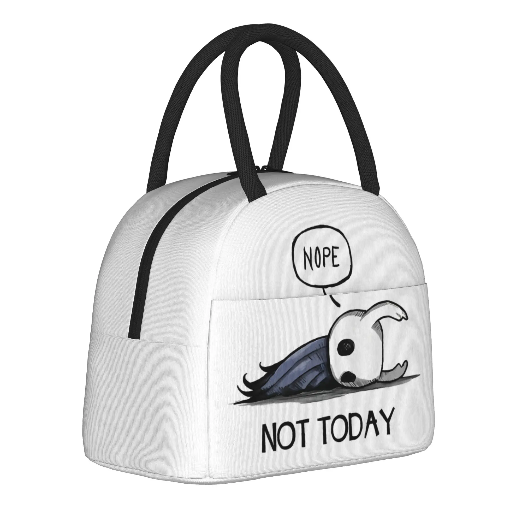 Hollow Knight Nope Not Today Insulated Lunch Bag High Capacity Game Lunch Container Cooler Bag Tote Lunch Box Food Handbags