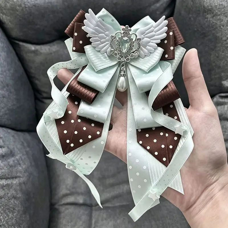 Fantasie-Engelsflügel, Strass-Polka-Dot-Konzert-Stabanhänger, Alltagskleid für Damen, Lolita-Schleife, handgefertigtes Accessoire – Detail 2