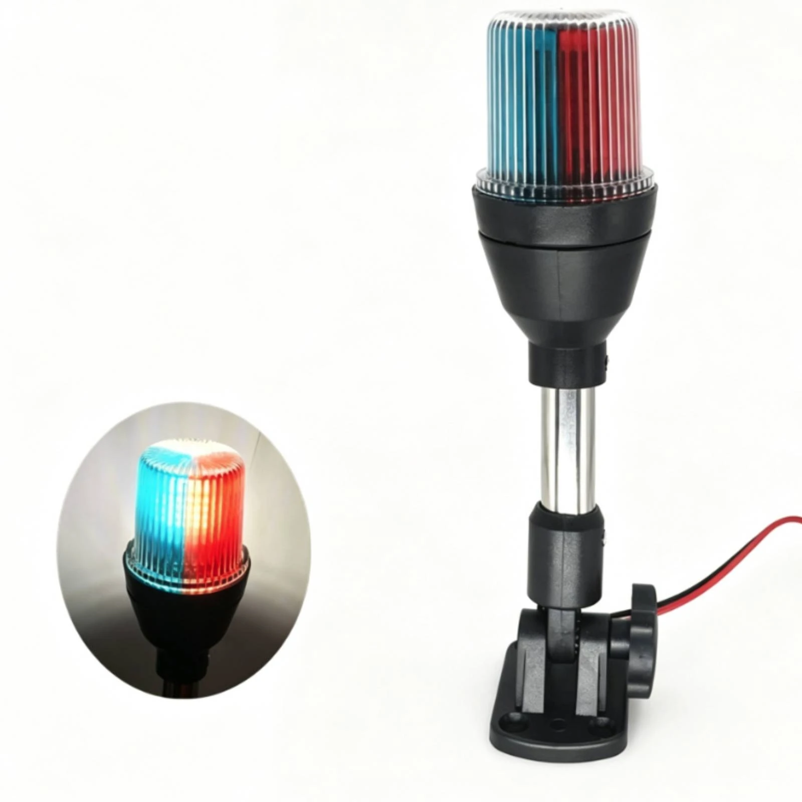 Boat Light with Base Waterproof Marine Light with Pole Bright Fixed for Yacht Captains, Deck Installation