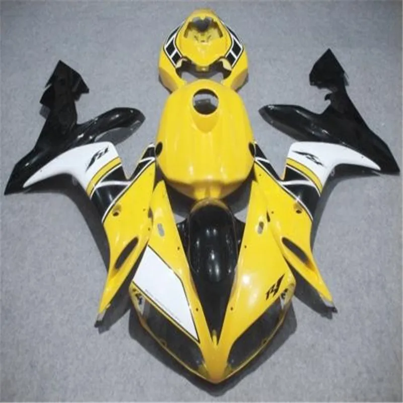 Injection Mold New ABS Motorcycle Fairings Kit Fit for YAMAHA YZF R1 2004 2005 2006 04 05 06 Bodywork Set Custom yellow white